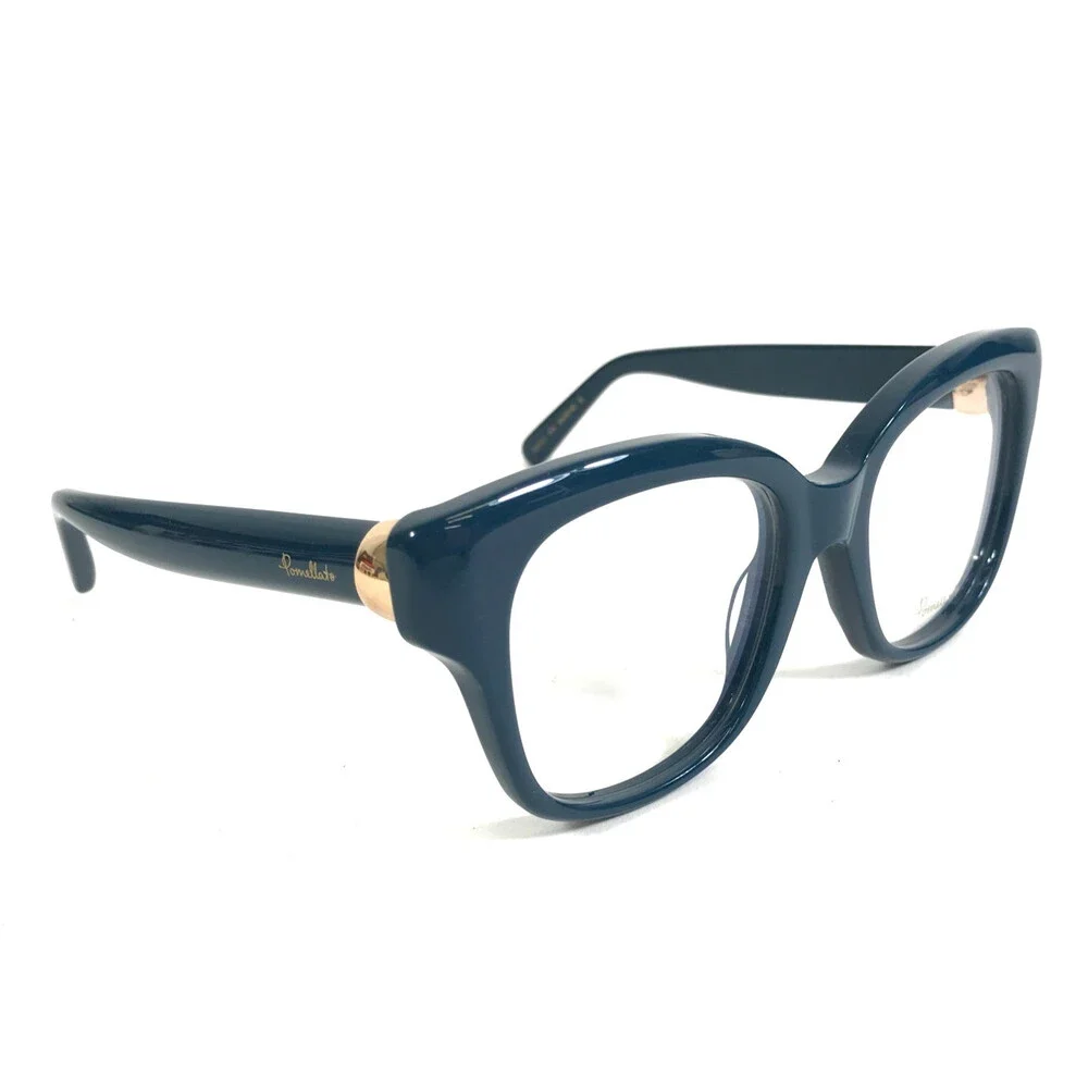 Pomellato Eyeglasses Frames PM0121O 004 Shiny Blue Butterfly Full Rim 52-19-140